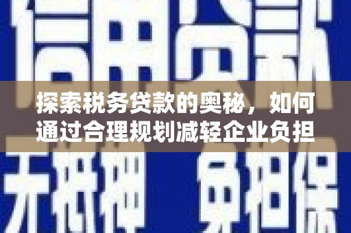 六横探索税务贷款的奥秘，如何通过合理规划减轻企业负担