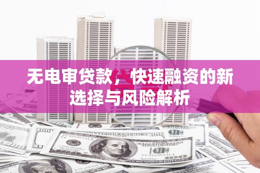 六横无电审贷款，快速融资的新选择与风险解析