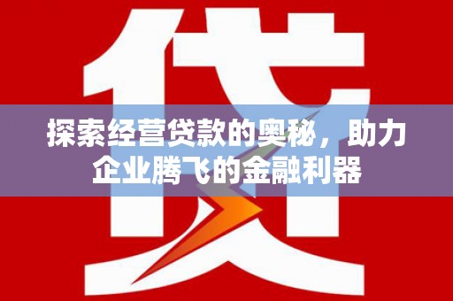 六横探索经营贷款的奥秘，助力企业腾飞的金融利器
