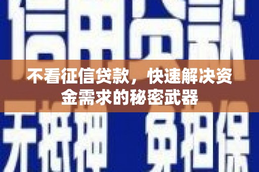 六横不看征信贷款，快速解决资金需求的秘密武器