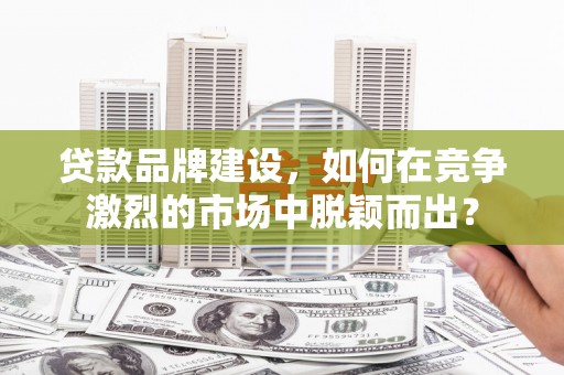 六横贷款品牌建设，如何在竞争激烈的市场中脱颖而出？