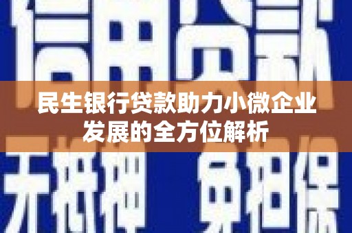 六横民生银行贷款助力小微企业发展的全方位解析