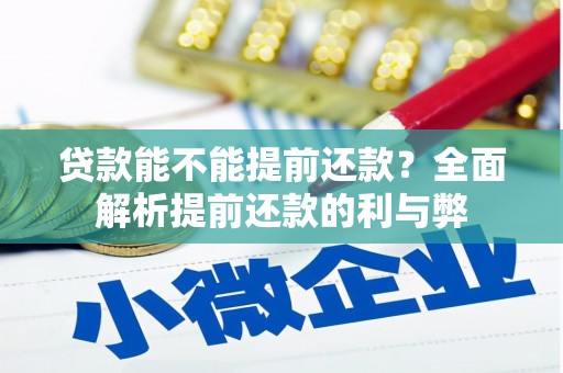 六横贷款能不能提前还款？全面解析提前还款的利与弊