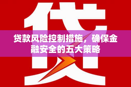 六横贷款风险控制措施，确保金融安全的五大策略