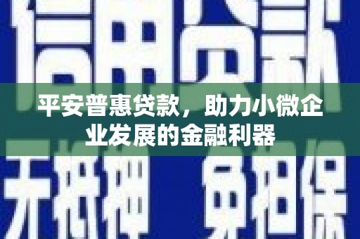 六横平安普惠贷款，助力小微企业发展的金融利器