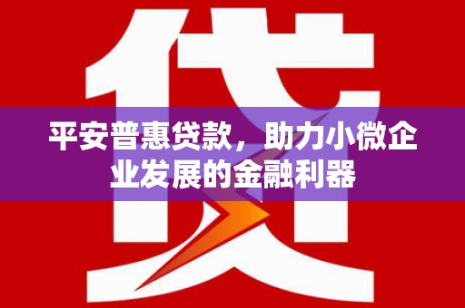 六横平安普惠贷款，助力小微企业发展的金融利器