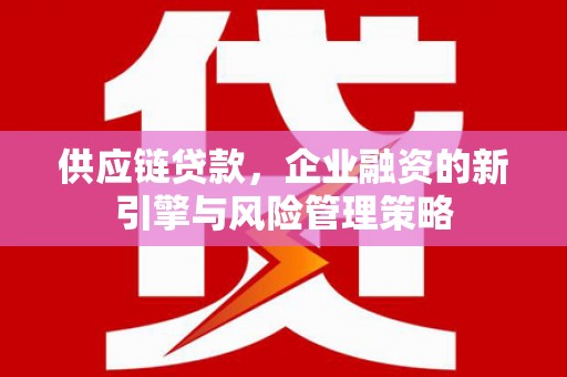 六横供应链贷款，企业融资的新引擎与风险管理策略
