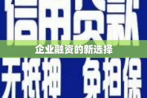 六横企业融资的新选择